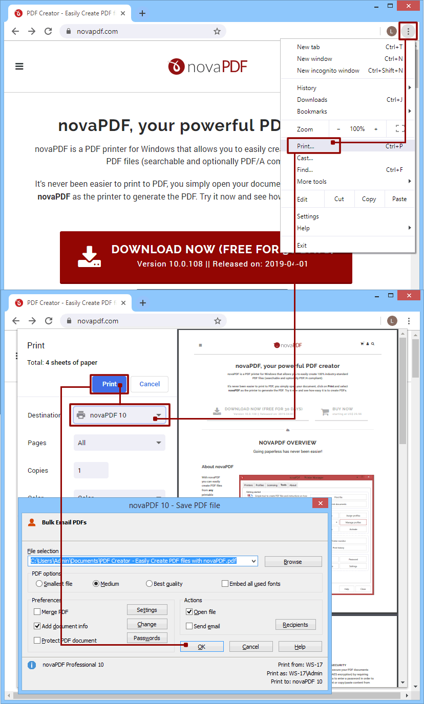 Convert web page PDF - novaPDF