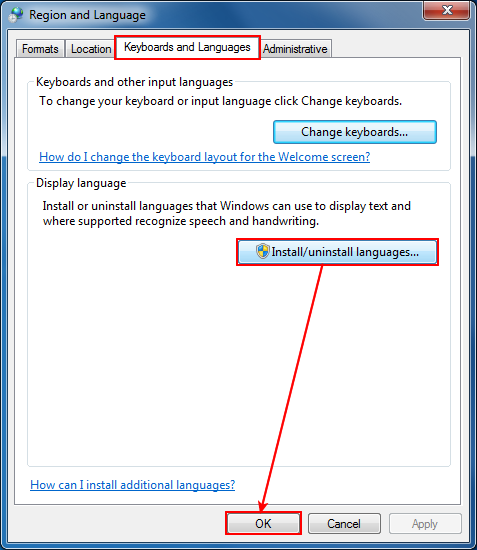 install/uninstall languages install/uninstall languages