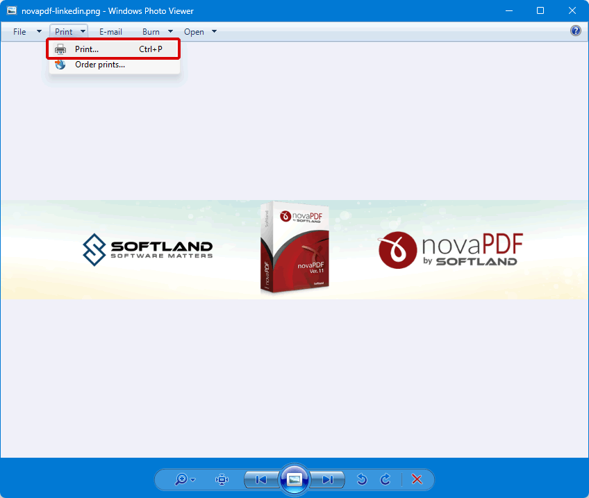 Create PDF from Windows photo viewer - 1