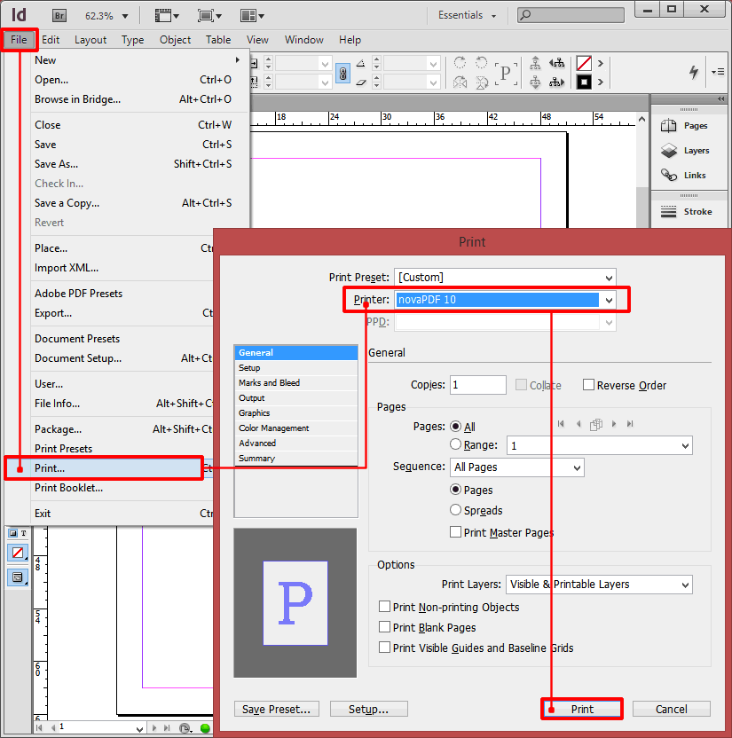 Create PDF from Adobe InDesign Create PDF from Adobe InDesign