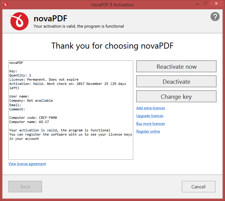 reactivate deactivate change
